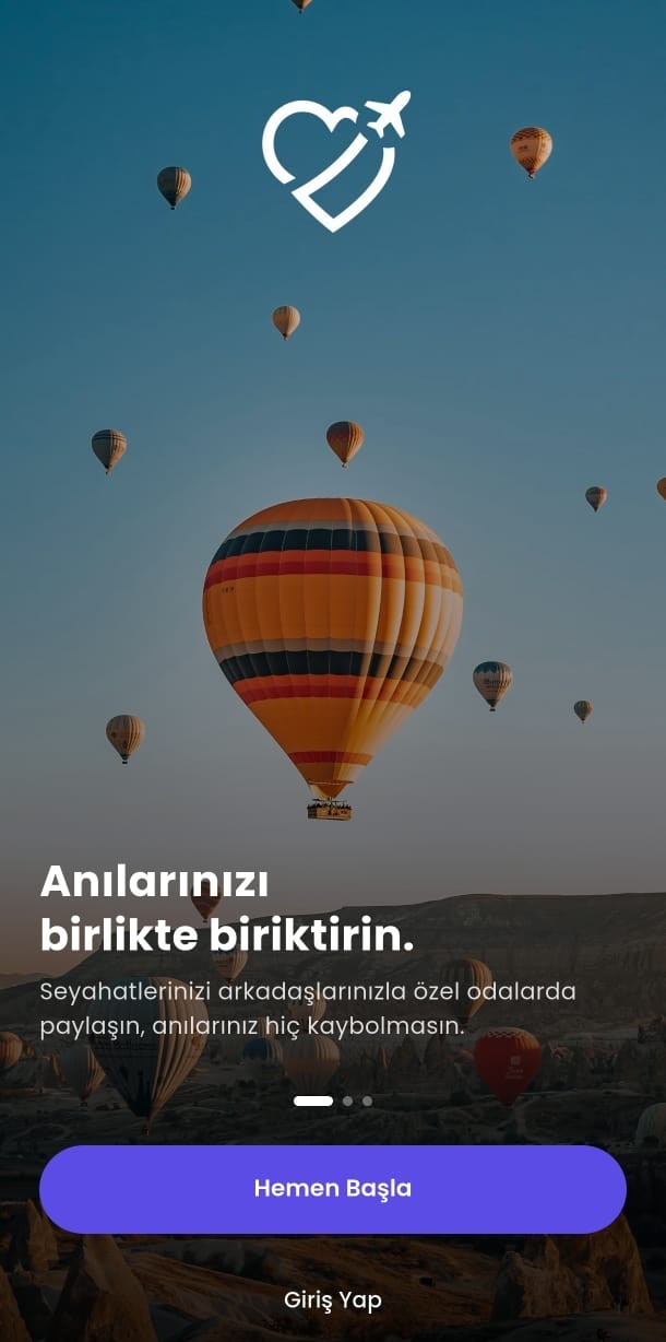 TravelRoom app onboarding screen